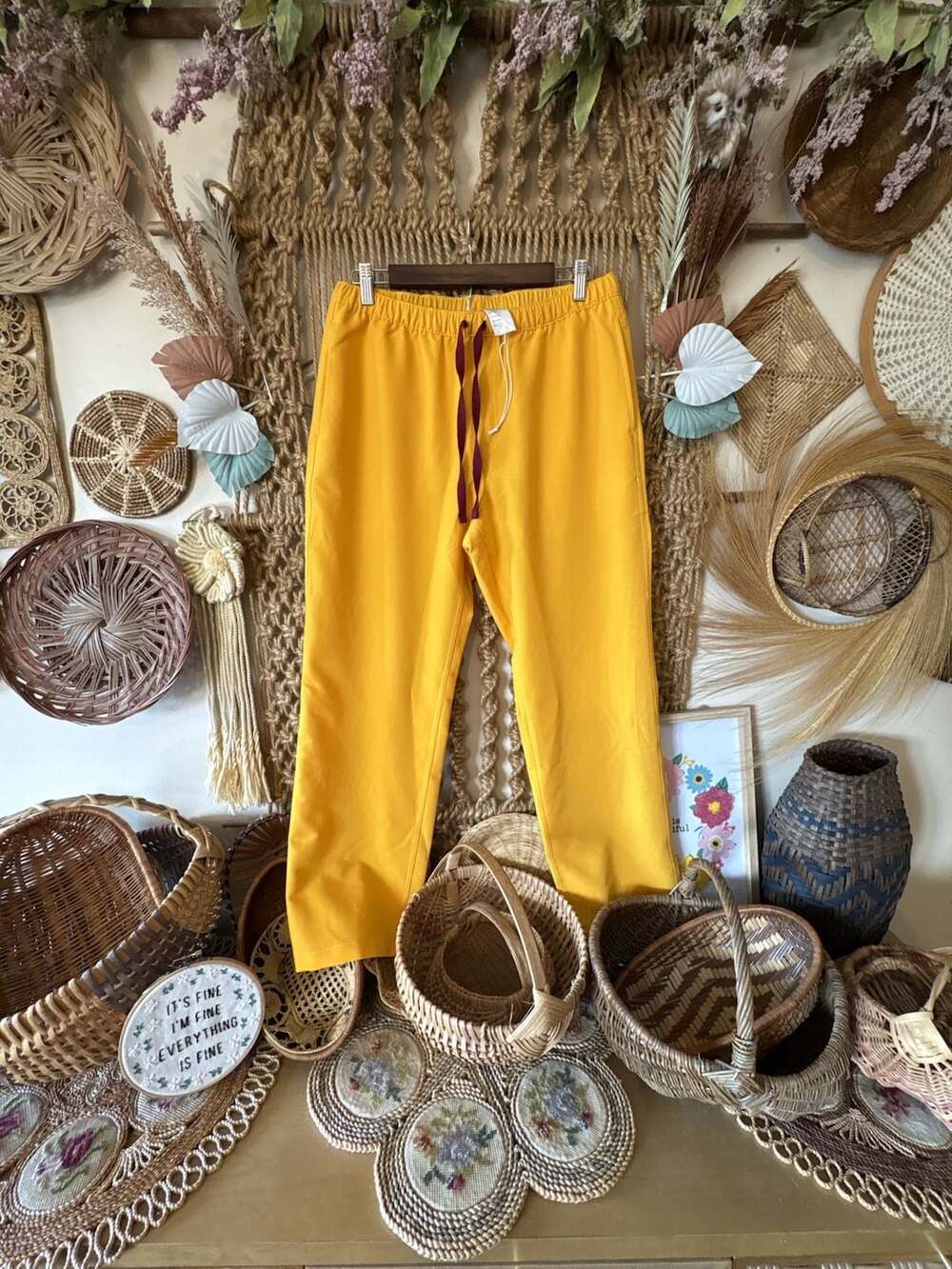 FIGS Technical Collection Women's Scrub Jogger Pants in Mustard Yellow